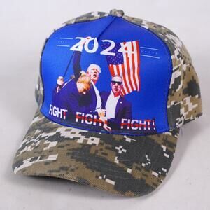 Trump 2024 Fight Fight Fight Maga Camouflage Camo Adjustable Baseball Hat Cap